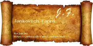Jankovich Fanni névjegykártya