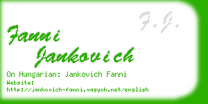 fanni jankovich business card